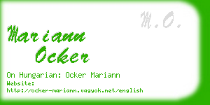 mariann ocker business card